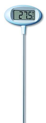 TFA Dostmann Orion digitale design tuinthermometer, 30.2024.06, groot display, in de grond te steken, met tijd, weerbestendig, (L) 230 x (B) 100 x (H) 800 mm