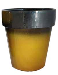 Ceramiche Angela Rinaldi - Vaso per piante in Ceramica di Vietri dipinto a mano Fioriera Cachepot Terracotta Maiolica (altezza cm. 17, diametro cm. 16, sopra argento, sotto ocra)