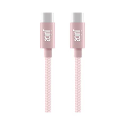 Juice 2m USB C to USB C | 100W PD Fast Charge | Compatible with Galaxy S21 Ultra S20 FE S10 A12 Mi 11 Note 20, MacBook, MacBook Air, iPad Air iPad Pro, Google Pixel 6 | Pink Gold | Amazon Exclusive