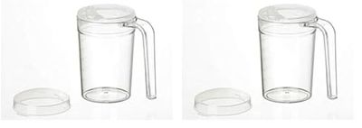 Homecraft Clear Mug, Shatterproof, Drinking Cup, for Eldery, Children or Those with Weak Grip/Arthritis (Pack of 2)