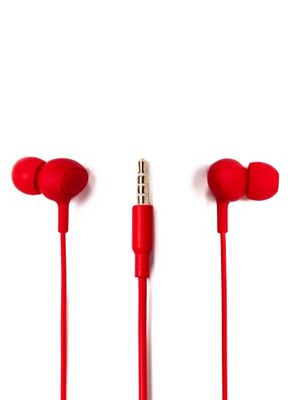 TELLUR Basic Gamma Écouteurs Intra-Auriculaires filaires, Microphone intégré, Prise Jack 3,5 mm, léger, appels Mains Libres et Musique (Rouge)