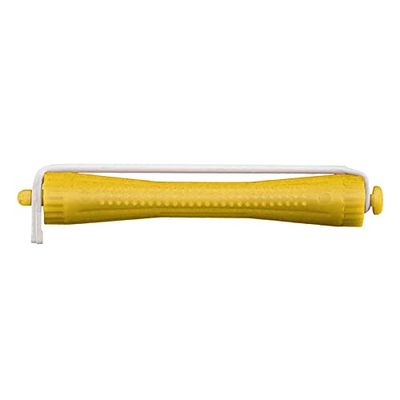 Comair 3012020 Bigoudis pour permanente à froid 12 avec rond en caoutchouc 8 mm Longueur 90 mm, jaune