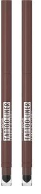 Maybelline Tattoo Liner Smokey Gel Pencil Eye Liner, Long Lasting, Fade-Proof & Waterproof Formula 40 Smokey Brown (Pack of 2)