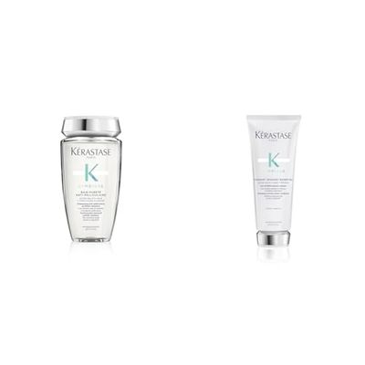 Kérastase, Symbiose, Shampoo Antiforfora Purificante & Lenitivo, Per Cuoio Capelluto Grasso con Tendenza alla Forfora, 250 ml + Balsamo Districante Antiforfora, 200 ml