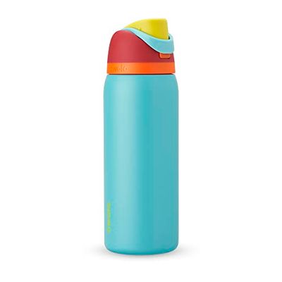 Owala FreeSip Geïsoleerde roestvrijstalen waterfles met rietje voor sport en reizen, lekvrij, BPA-vrij, 945 ml, zomerse zoetheid