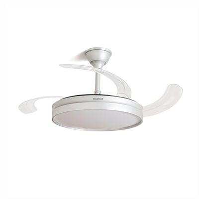 Plafondventilator met ledverlichting en 4 inklapbare bladen Silteez InnovaGoods Zilverkleurig 80 W Ø49-104 cm