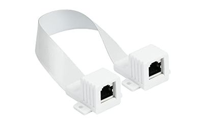 Good Connections Porta porte Ethernet RJ45, estremamente piatto, presa RJ45 su entrambi i lati, lunghezza totale con connettore: 25-27 cm, lunghezza flessibile 18 cm, bianco