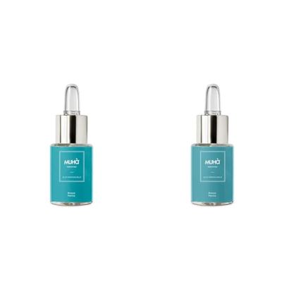 MUHA' | Olio Essenziale, Idrosolubile per Lampada ad Ultrasuoni, Fragranza Brezza Marina, Formato da 15 ml (Confezione da 2)