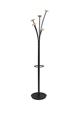 Kledingrek 5 zitplaatsen 175cm zwart/licht hout Festival N Alba