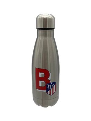Atlético de Madrid - roestvrijstalen waterfles, hermetische sluiting, met rode letter B-ontwerp, 550 ml, metallic kleur, officieel product (CyP Brands)