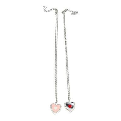 Inca Accesories Lot de 2 colliers cœurs pour enfants, único, Synthétique, Il ne s'agit pas d'une pierre précieuse
