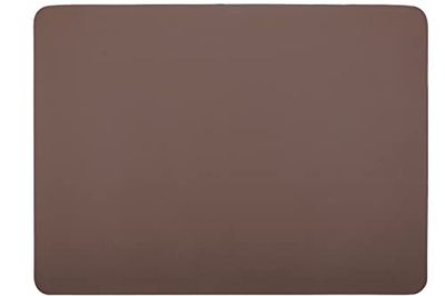 Set de table rectangulaire en cuir togo Marron 33 x 45 cm