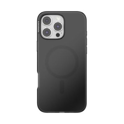 PopSockets iPhone 16 Pro Max fodral kompatibelt med MagSafe, telefonfodral för iPhone 16 Pro Max, trådlös laddning kompatibel, endast fodral – svart genomskinlig