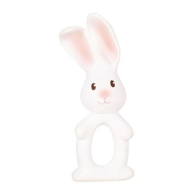 Tikiri 8571142 naturgummi bitring Havah, kanin, babyleksaker i presentförpackning, för spädbarn och barn från 0+ månader, 11 cm, vit