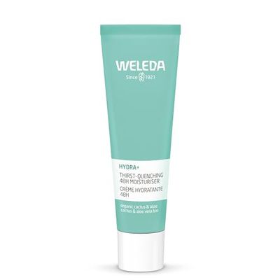 Weleda 24h HydraCream Hidratação e frescura, creme de longa duração, absorção rápida, com extrato de cato e aloé vera, vegana, pele normal a seca, textura leve, 30 ml