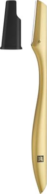 ZWILLING Facial Hair Razor with Razor Blade (for Precise Removal of Hair on the Face, Hygienic and Thorough), Premium, Stainless Steel, Gold