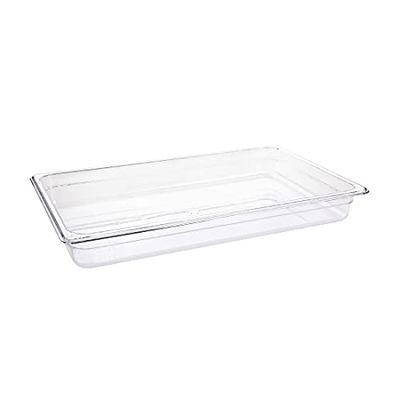 Vogue u224 policarbonato 1/1 Gastronorm Recipiente, 8,5 L de capacidad, L: 530 mm x 325 mm W x 65 mm H, transparente