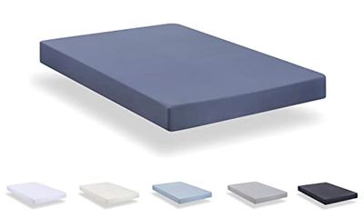 Todocama Hoeslaken van geborsteld microvezel, extra zacht, voor bedden met afmetingen 90 x 190/200 cm, grijsblauw