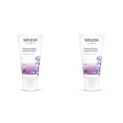 WELEDA - Crème de Nuit Réconfortante à l'Iris - Régénère et Ressource - Texture Riche - Tube 30 ml (Lot de 2)