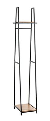 HAKU Möbel coat rack, MDF, oak, black, W 38 x D 40 x H 166 cm