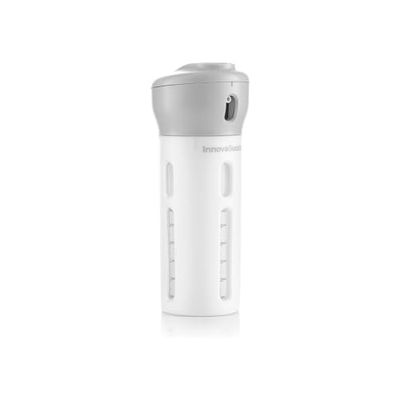 4-i-1 reseflaska – dispenser med 4 behållare på 40 ml vardera och 15 klistermärken, total kapacitet 160 ml, perfekt för krämer, parfymer och desinfektionsmedel, av ABS, 6,5 x 16,8 x 6,5 cm