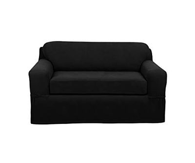 MAYTEX Slipcover, poliéster elastano, preto, Loveseat