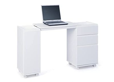 Dmora Meuble/Bureau Extensible Blanc 66 x 72 x 36 cm, Bois d'ingénierie