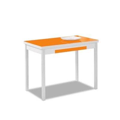 ASTIMESA Mesa de Cocina - Estructura Aluminio - Tapa laminada- Color Naranja - Opción Práctica para Espacios Reducidos - 100 x 60 cm