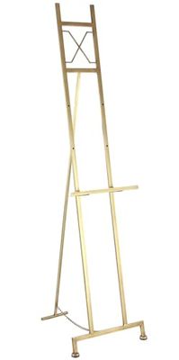 Deco 79 Espositore regolabile da appoggio grande in metallo Cavalletto a 3 livelli con supporto a catena, 16" x 19" x 57", Oro
