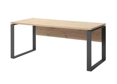 Composad | Bureau de la Ligne Disegno, Bureau PC Moderne, (LxHxP) 170 x 74,50 x 80 cm, Couleur chêne mielato, pour Bureau, Studio, fabriqué en Italie