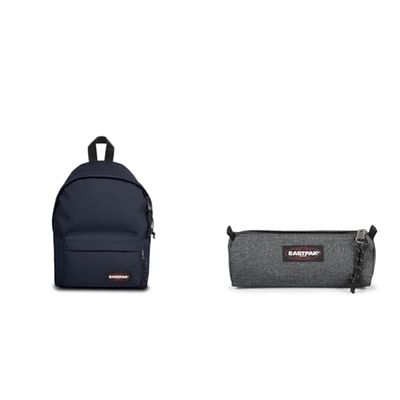 EASTPAK ORBIT XS Sac à Dos Mini, 27 L - Ultra Marine (Bleu) & BENCHMARK Single Trousse, 27 L - Black Denim (Gris)
