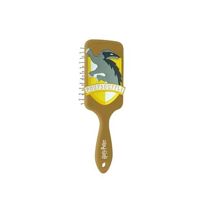 Harry Potter - Pneumatic Hair Brush - Paddle Brush, All Hair Types - Official Hogwarts School Accessory - Hufflepuff House