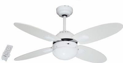 BASTILIPO Plafondlamp ventilator met afstandsbediening e27, 60 W, wit, 105 x 41 cm
