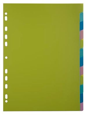 Exacompta - Ref. 7212E - 15 tabbladen Forever Young - gerecycled PP - 12 neutrale tabbladen - DIN A4 formaat - afdrukbare indexpagina - Blue Angel gecertificeerd - diverse kleuren