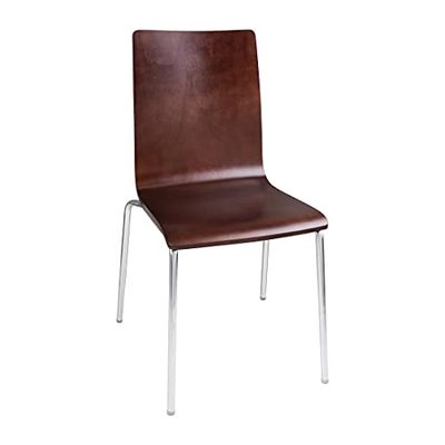 Bolero GR343 fyrkantig stol på baksidan, mörk chokladfinish (paket med 4)