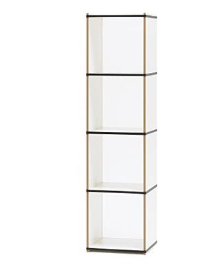 Tojo-aktenpack - reksysteem naar wens uitbreidbaar - MDF wit - acrylglas - eenvoudig wandrek voor boeken, mappen, documenten - eenvoudig designer rek - elegante verschijning