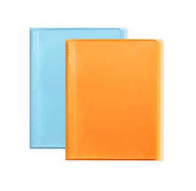 Lote de 2 protectores de documentos neutros A4 80 vistas y 40 fundas de polipro colores aleatorios