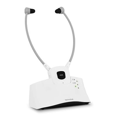 TechniSat STEREOMAN ISI 3 Draadloze stereo draadloze hoofdtelefoon voor televisie en muzieksystemen met dockingstation, wit