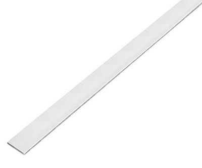Alberts 489182 Perfil cheio plano, auto-adesivo, alumínio, jateamento, prata, 1000 x 25 x 2 mm