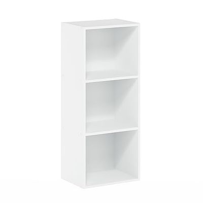 Furinno Luder Prateleira aberta livraria de 3 níveis, branco