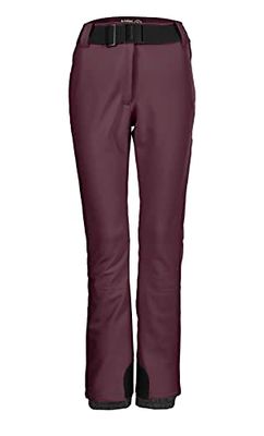 KILLTEC Women's Skibroek/softshellbroek met sneeuwvanger en riem KSW 221 WMN SKI SFTSHLL PNTS, donkere pruim, 42, 37328-000