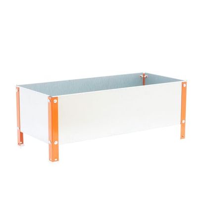 Simon Rack Huerto Urbano Metálico, Agujeros Drenaje, Capacidad 400 L, 410x1200x1200 mm, Huerto Terraza Exterior, Naranja/Galva -Simon Garden