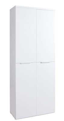 Composad Armario de la línea Mundi con 4 Puertas, Armario de Almacenamiento, Ahorra Espacio, Multiusos, 80 x 200 x 35,1 cm, Blanco Lacado, Fabricado en Italia