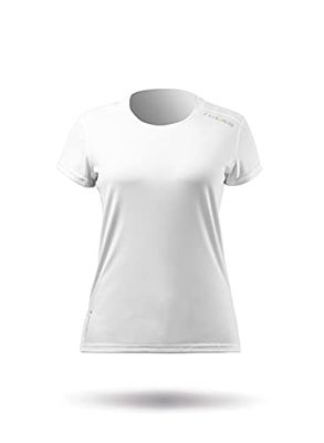 Zhik ZhikDry UV Active Short Sleeve Top voor dames, wit, licht, sneldrogend, UV-bescherming en SPF-eigenschappen