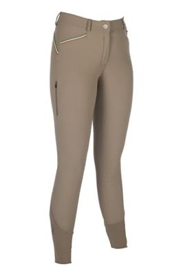HKM Livigno Sportive-Silicone Full Seat Pantalones, Taupe, 26W para Mujer