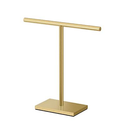 Gatco 1444B, Soporte para Toallas de encimera Independiente con Base Rectangular Moderna, latón Cepillado