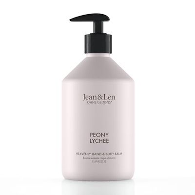 Jean & Len Heavenly Hand & Body Balm Peony & Lychee, per un'esperienza di cura profumata, con olio di argan e burro di karité biologici, flacone di alta qualità, senza parabeni e siliconi, 500 ml