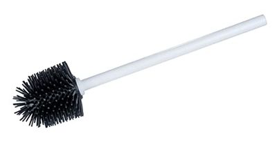 WENKO Escobilla de silicona para inodoro, escobilla de repuesto con mango antibacteriano y cabezal de silicona intercambiable para limpieza higiénica del inodoro, (An./P x Al.): Ø 7,5 x 35 cm, blanco