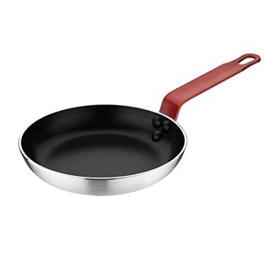 Vogue FB473 Sartén antiadherente de aluminio teflón, capacidad de 800 ml, 35 mm x 200 mm, negro/rojo