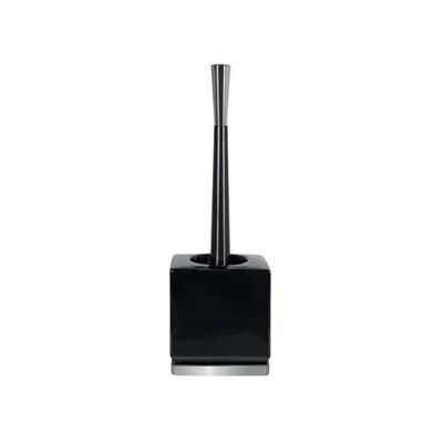 Spirella Roma Escobilla para el Inodoro, Gres, Negro/Plateado, 38,0 x 10,5 x 13,0 cm